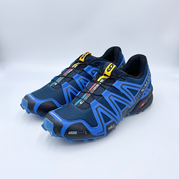NEW Salomon Speedcross 3 Trail Running Shoes Blue/Black Hiking Men’s size 13 - Picture 4 of 14